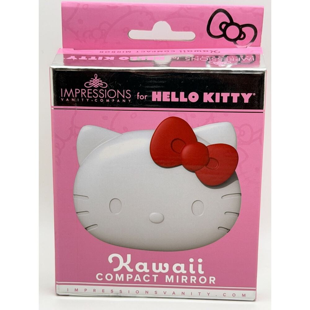 Hello Kitty Kawaii Compact Mirror With LED Lights & 2X Magnification By Impressi